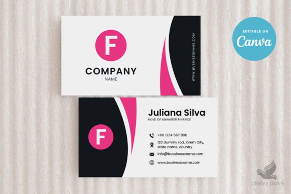 Attractive Dark Business Card Template: Modern Design for Professional Impact
