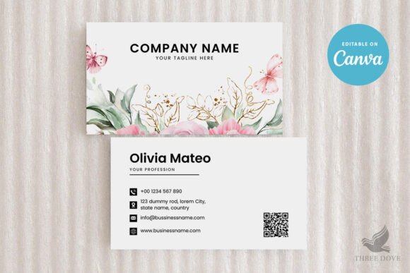 Beautiful Floral Business Card Template