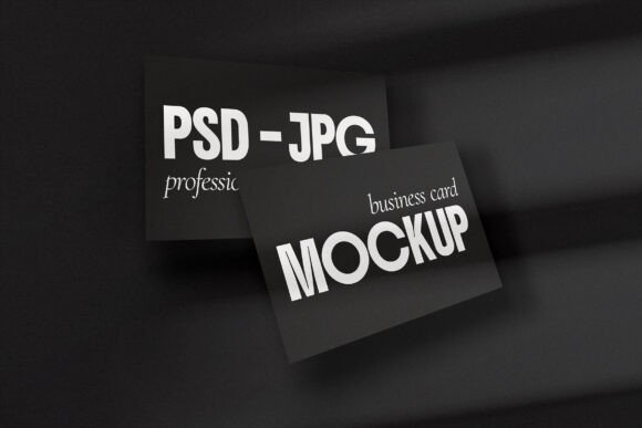 Black Modern Business Card Mockup