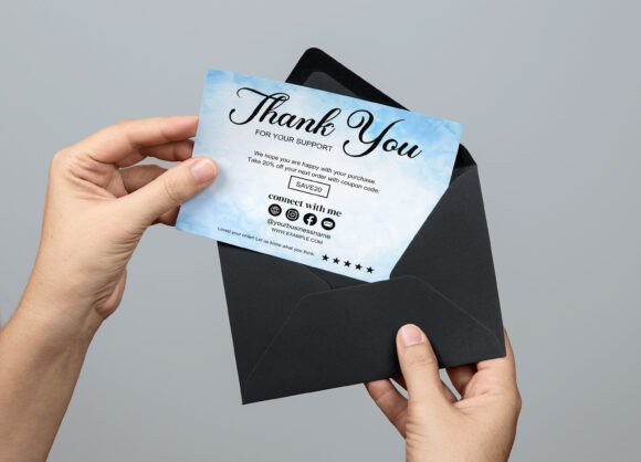 Blue Business Thank You Card