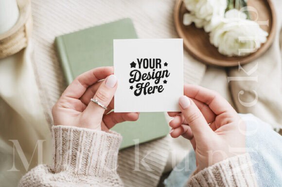 Female Hands Holding White Square Card: A Versatile Digital Asset for Modern Creativity