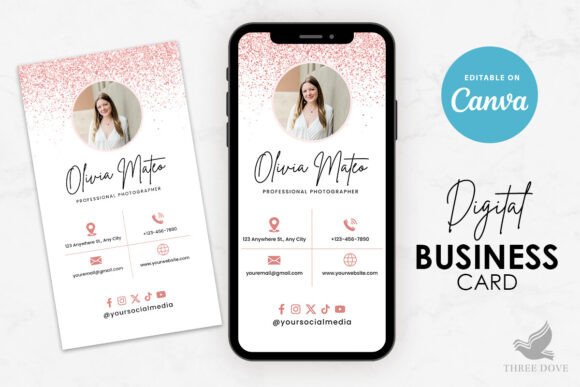 Glitter Digital Business Card Template