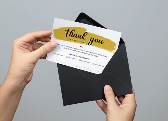Gold Minimalist Business Thank You Card: A Simple Way to Make a Lasting Impression