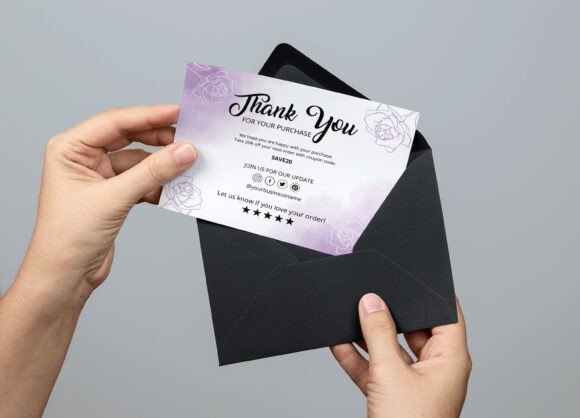 Lavender Minimal Business Thank You Card: A Simple Way to Make a Lasting Impression