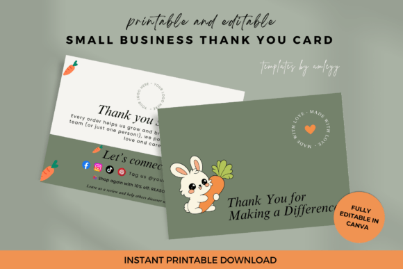 Minimal Thank You Card Template – Canva