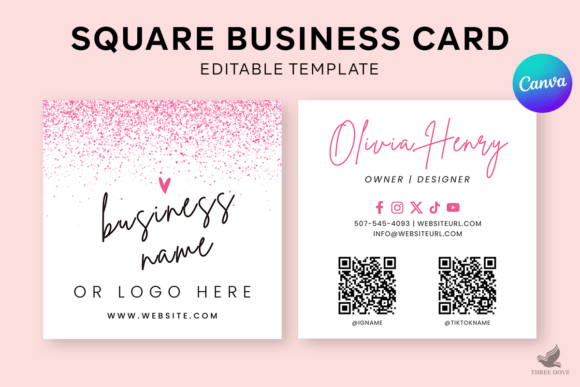 Pink Glitter Square Business Card: A Stylish and Practical Solution for Your Professional Needs