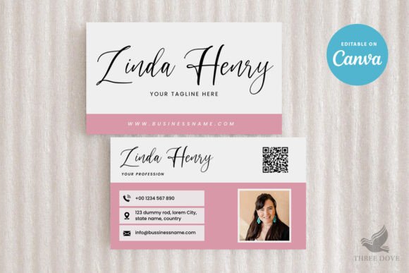Pink Photo Business Card Template