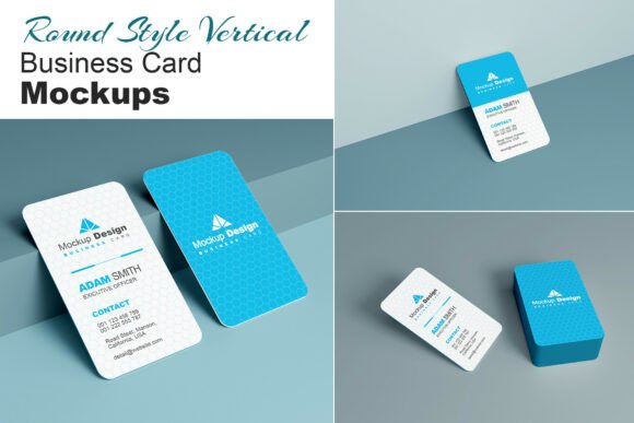 Round Vertical Business Card Mockups for Professional Presentation